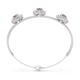 14kt White Gold Spiral Eleve Round Lab Diamond openable bracelet (1 Ct. Tw.) left