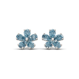 9ct White Gold Daisy Flower Fashion Lab Diamond Stud Earrings (1 Ct. Tw.) front image