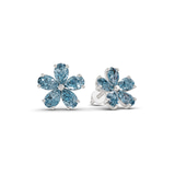 9ct White Gold Daisy Flower Fashion Lab Diamond Stud Earrings (1 Ct. Tw.) left
