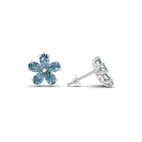 9ct White Gold Daisy Flower Fashion Lab Diamond Stud Earrings (1 Ct. Tw.) right