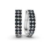 10kt White Gold Gracie Double Row Round Lab Diamond Hoop Earrings (1 Ct. Tw.) front image
