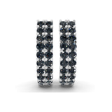 10kt White Gold Gracie Double Row Round Lab Diamond Hoop Earrings (1 Ct. Tw.) right