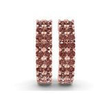 9ct Rose Gold Gracie Double Row Round Lab Diamond Hoop Earrings (8 Ct. Tw.) right