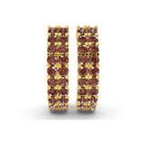 10kt Yellow Gold Gracie Double Row Round Lab Diamond Hoop Earrings (1 Ct. Tw.) right