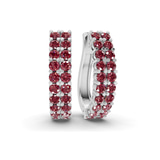 Platinum Gracie Double Row Round Lab Diamond Hoop Earrings (4 Ct. Tw.) front image