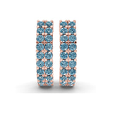 9ct Rose Gold Gracie Double Row Round Lab Diamond Hoop Earrings (1 Ct. Tw.) right