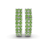 Platinum Gracie Double Row Round Lab Diamond Hoop Earrings (7 Ct. Tw.) right