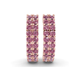 10kt Rose Gold Gracie Double Row Round Lab Diamond Hoop Earrings (1 Ct. Tw.) right