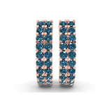 9ct Rose Gold Gracie Double Row Round Lab Diamond Hoop Earrings (5 Ct. Tw.) right