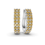 Platinum Gracie Double Row Round Lab Diamond Hoop Earrings (8 Ct. Tw.) front image