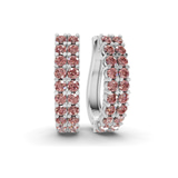 Platinum Gracie Double Row Round Lab Diamond Hoop Earrings (4 Ct. Tw.) front image