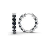 Platinum Sirena Round Lab Diamond Hoop Earrings (2 Ct. Tw.) standing product image one