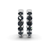Platinum Sirena Round Lab Diamond Hoop Earrings (2 Ct. Tw.) side right image one
