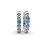 10kt Rose Gold Sirena Round Lab Diamond Hoop Earrings (3 Ct. Tw.) front image
