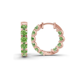 9ct Rose Gold Sirena Round Lab Diamond Hoop Earrings (8 Ct. Tw.) standing product image one