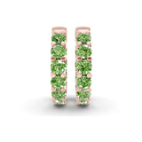 9ct Rose Gold Sirena Round Lab Diamond Hoop Earrings (8 Ct. Tw.) side right image one