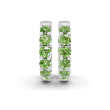 Platinum Sirena Round Lab Diamond Hoop Earrings (3 Ct. Tw.) side right image one