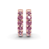 9ct Rose Gold Sirena Round Lab Diamond Hoop Earrings (5 Ct. Tw.) side right image one