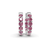 Platinum Sirena Round Lab Diamond Hoop Earrings (4 Ct. Tw.) front image