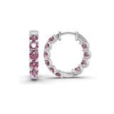 Platinum Sirena Round Lab Diamond Hoop Earrings (4 Ct. Tw.) standing product image one