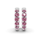 Platinum Sirena Round Lab Diamond Hoop Earrings (4 Ct. Tw.) side right image one