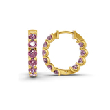 14ct Yellow Gold Sirena Round Lab Diamond Hoop Earrings (1 Ct. Tw.) standing product image one