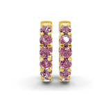 14ct Yellow Gold Sirena Round Lab Diamond Hoop Earrings (1 Ct. Tw.) side right image one