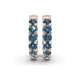 9ct Rose Gold Sirena Round Lab Diamond Hoop Earrings (6 Ct. Tw.) side right image one