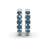 10kt White Gold Sirena Round Lab Diamond Hoop Earrings (3 Ct. Tw.) side right image one