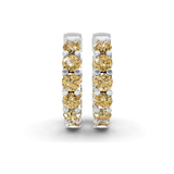 Platinum Sirena Round Lab Diamond Hoop Earrings (4 Ct. Tw.) side right image one