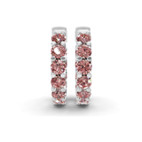 Platinum Sirena Round Lab Diamond Hoop Earrings (8 Ct. Tw.) side right image one