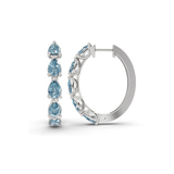 14kt White Gold Lexley Pear Lab Diamond Hoop Earrings (3 Ct. Tw.) left