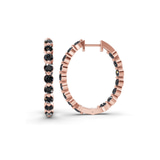 9ct Rose Gold Rylee Round Lab Diamond Hoop Earrings (1 Ct. Tw.) left