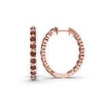 9ct Rose Gold Rylee Round Lab Diamond Hoop Earrings (1 Ct. Tw.) left