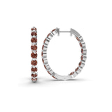 Platinum Rylee Round Lab Diamond Hoop Earrings (1 Ct. Tw.) left