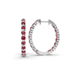 Platinum Rylee Round Lab Diamond Hoop Earrings (4 Ct. Tw.) left