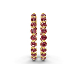 9ct Yellow Gold Rylee Round Lab Diamond Hoop Earrings (1 Ct. Tw.) right