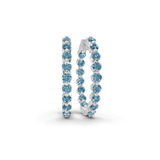 10kt White Gold Rylee Round Lab Diamond Hoop Earrings (1 Ct. Tw.) front image