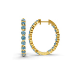 9ct Yellow Gold Rylee Round Lab Diamond Hoop Earrings (6 Ct. Tw.) left