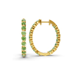 10kt Yellow Gold Rylee Round Lab Diamond Hoop Earrings (1 Ct. Tw.) left