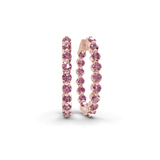 9ct Rose Gold Rylee Round Lab Diamond Hoop Earrings (1 Ct. Tw.) front image