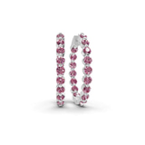 Platinum Rylee Round Lab Diamond Hoop Earrings (8 Ct. Tw.) front image