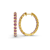 10kt Yellow Gold Rylee Round Lab Diamond Hoop Earrings (2 Ct. Tw.) left