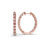 10kt Rose Gold Rylee Round Lab Diamond Hoop Earrings (1 Ct. Tw.) left