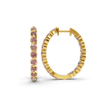 10kt Yellow Gold Rylee Round Lab Diamond Hoop Earrings (1 Ct. Tw.) left