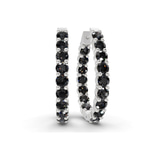 Platinum Isla Round Lab Diamond Hoop Earrings (4 Ct. Tw.) front image