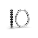 Platinum Isla Round Lab Diamond Hoop Earrings (4 Ct. Tw.) left