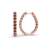 9ct Rose Gold Isla Round Lab Diamond Hoop Earrings (1 Ct. Tw.) left