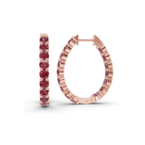 9ct Rose Gold Isla Round Lab Diamond Hoop Earrings (1 Ct. Tw.) left