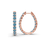 9ct Rose Gold Isla Round Lab Diamond Hoop Earrings (7 Ct. Tw.) left